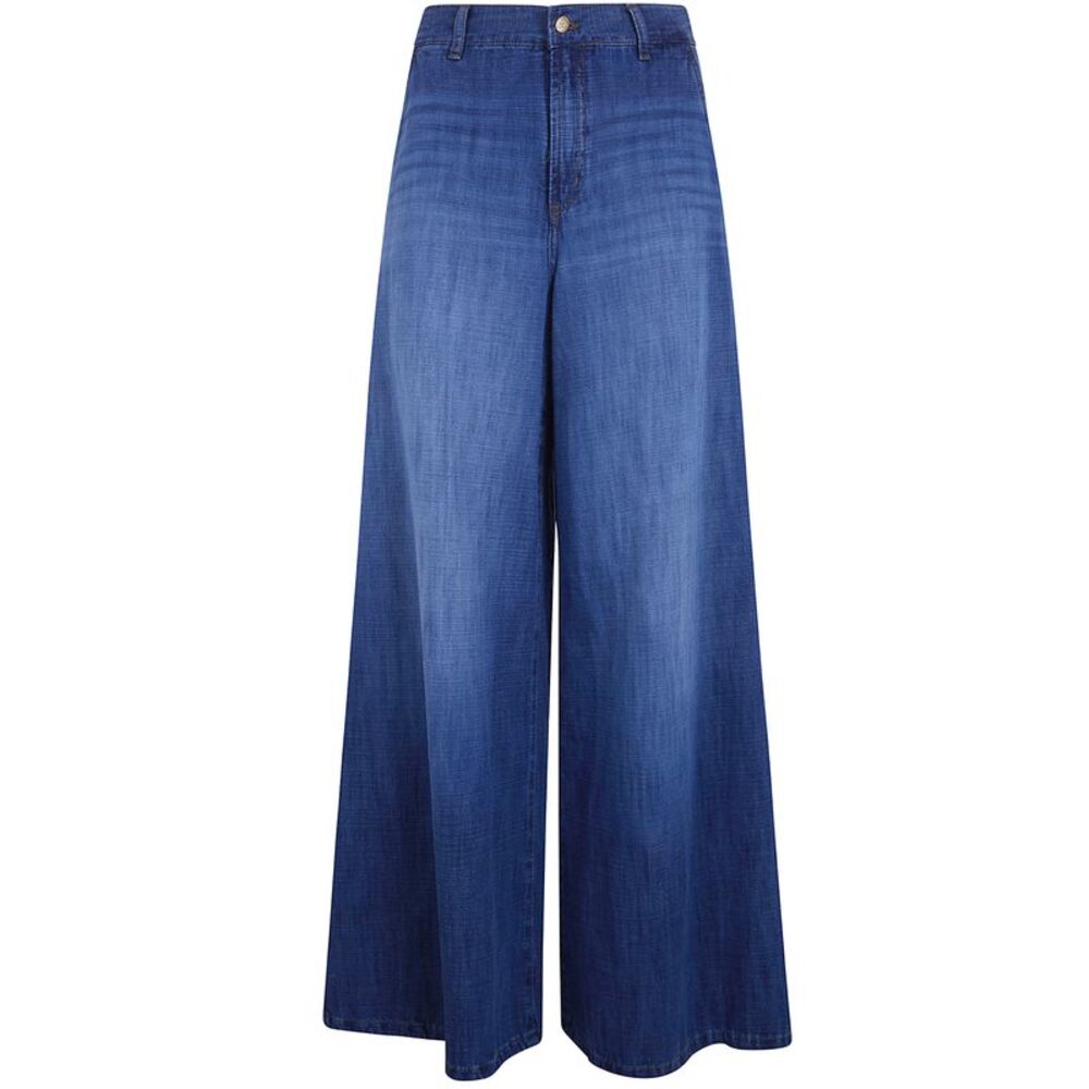 Lois Jeans Women "New Marlene" Straight Wide Leg Cotton & Linen Trousers